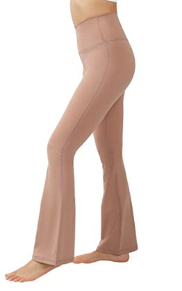 Yogalicious High Waisted Crossover Flare Leggings - Squat Proof Yoga Pants for Women