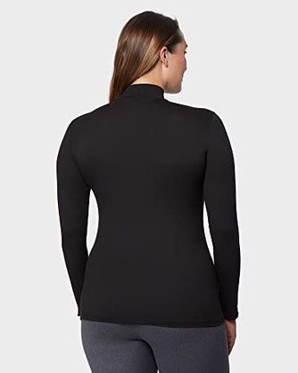 32 Degrees Women's Lightweight Baselayer Mock Top | Long Sleeve | Form Fitting | 4-Way Stretch | Thermal