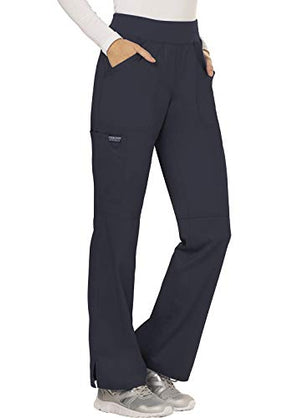 Cherokee Women Scrubs Pant Workwear Revolution Mid Rise Straight Leg Pull-On WW110