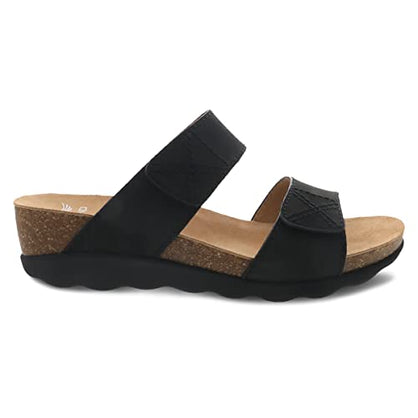 Dansko Maddy Slip-On Wedge Sandal for Women –Comfortable Wedge Shoes with Arch Support –Fully Adjustable Straps with Hook & Loop Closure–Versatile Casual to Dressy Footwear –Lightweight Rubber Outsole
