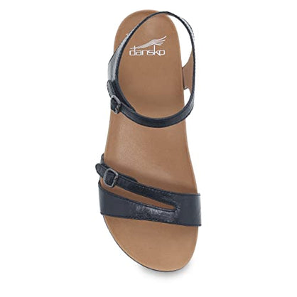 Dansko Janelle Adjustable Sandal for Women – Leather Linings and Uppers For All-Day Comfort – Dual Density EVA Footbed and Lightweight Rubber Outsole for Long-Lasting Wear