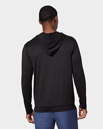 32 DEGREEES Men's Cool Classic Long Sleeve Hooded T-Shirt | Anti-Odor | 4-Way Stretch | Moisture Wicking