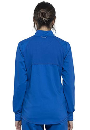 Cherokee Womens Zip Up Scrub Jackets with Breathable Mesh and Shirttail Hemline WW301