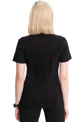 Infinity Cherokee Round Neck Nurse Scrub Tops for Women with 3 Pockets 360 Stretch & Wrinkle-Resistant 2624A