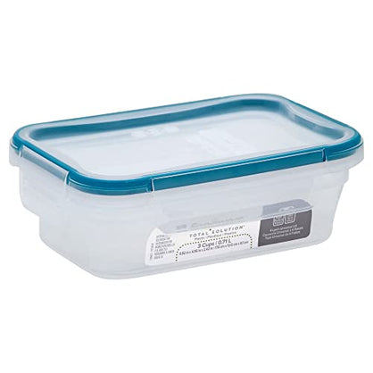 Snapware Total Solution 3.8-Cup Plastic Food Storage Container with Lid, 3.8-Cup Round Meal Prep Container, Non-Toxic, BPA-Free Lid with 4 Locking Tabs, Microwave