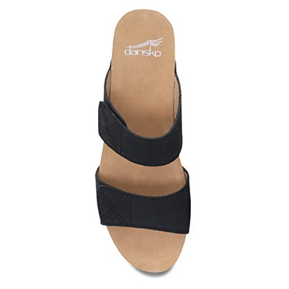 Dansko Maddy Slip-On Wedge Sandal for Women –Comfortable Wedge Shoes with Arch Support –Fully Adjustable Straps with Hook & Loop Closure–Versatile Casual to Dressy Footwear –Lightweight Rubber Outsole