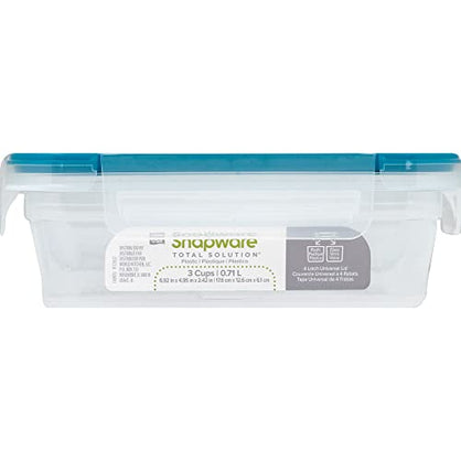 Snapware Total Solution 3.8-Cup Plastic Food Storage Container with Lid, 3.8-Cup Round Meal Prep Container, Non-Toxic, BPA-Free Lid with 4 Locking Tabs, Microwave