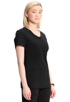 Infinity Cherokee Round Neck Nurse Scrub Tops for Women with 3 Pockets 360 Stretch & Wrinkle-Resistant 2624A