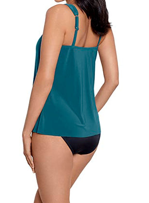 Miraclesuit Women's Swimwear Dazzle Scoop Neck Underwire Bra Tankini Bathing Suit Top