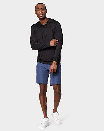 32 DEGREEES Men's Cool Classic Long Sleeve Hooded T-Shirt | Anti-Odor | 4-Way Stretch | Moisture Wicking