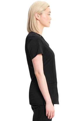 Infinity Cherokee Round Neck Nurse Scrub Tops for Women with 3 Pockets 360 Stretch & Wrinkle-Resistant 2624A