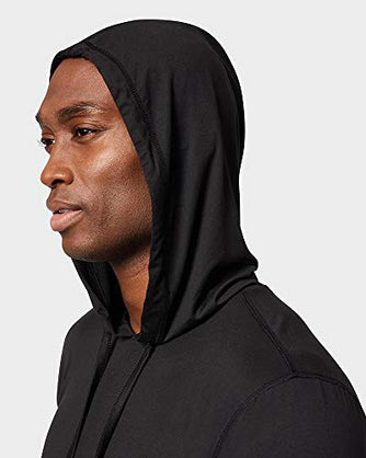 32 DEGREEES Men's Cool Classic Long Sleeve Hooded T-Shirt | Anti-Odor | 4-Way Stretch | Moisture Wicking