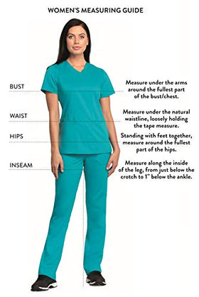 Cherokee Women Scrubs Pant Workwear Revolution Mid Rise Straight Leg Pull-On WW110