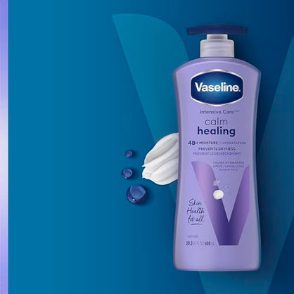 Vaseline Intensive Care Calm Healing Body Lotion for Dry Skin with Ultra-Hydrating Lipids and Lavender Extract to Heal Restore 20.3 oz