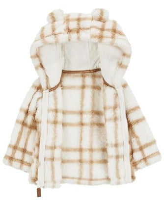 Carter's Baby Girl Sherpa Jacket, Newborn, Ivory Plaid