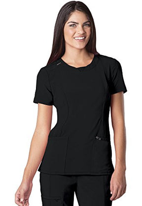 Infinity Cherokee Round Neck Nurse Scrub Tops for Women with 3 Pockets 360 Stretch & Wrinkle-Resistant 2624A