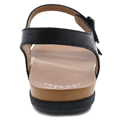 Dansko Janelle Adjustable Sandal for Women – Leather Linings and Uppers For All-Day Comfort – Dual Density EVA Footbed and Lightweight Rubber Outsole for Long-Lasting Wear