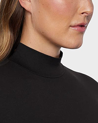 32 Degrees Women's Lightweight Baselayer Mock Top | Long Sleeve | Form Fitting | 4-Way Stretch | Thermal