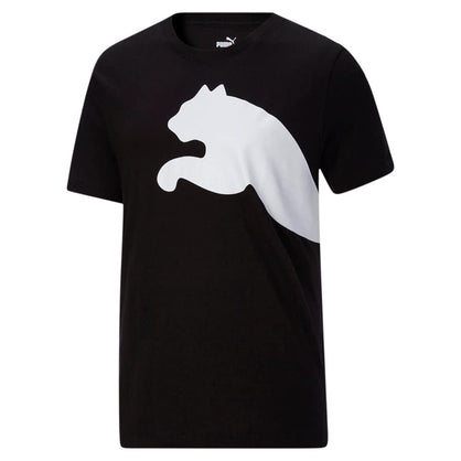 PUMA Mens Oversized Logo Tee Top Crew Neck Crew Neck (Medium, Puma Black)