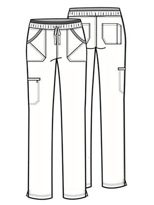 Iflex by Cherokee Scrubs for Women, Drawstring Tapered Leg Scrub Pants CK010
