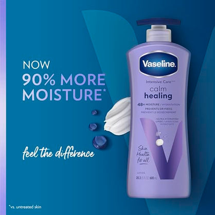 Vaseline Intensive Care Calm Healing Body Lotion for Dry Skin with Ultra-Hydrating Lipids and Lavender Extract to Heal Restore 20.3 oz