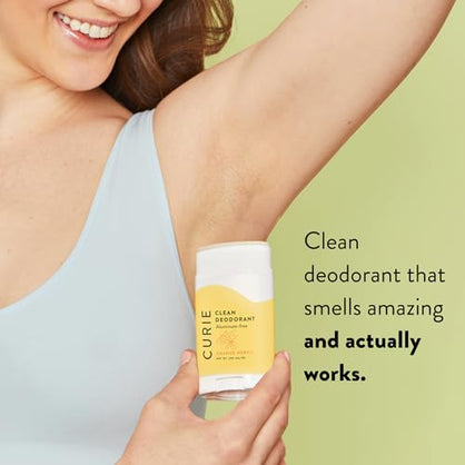 Curie Natural Deodorant for Women - 2oz Stick Aluminum Free Paraben Cruelty Vegan Non-Toxic
