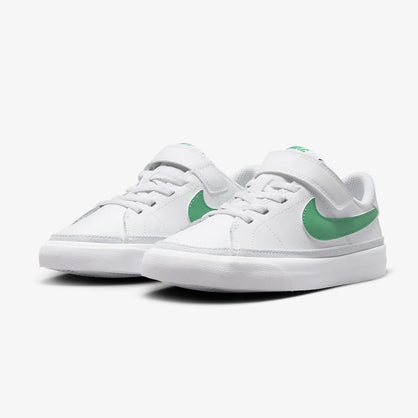 Nike Court Legacy Little Kids' Shoes (DA5381-120, White/Football Grey/Stadium Green) Size 12