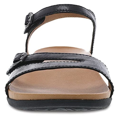 Dansko Janelle Adjustable Sandal for Women – Leather Linings and Uppers For All-Day Comfort – Dual Density EVA Footbed and Lightweight Rubber Outsole for Long-Lasting Wear