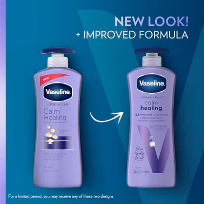 Vaseline Intensive Care Calm Healing Body Lotion for Dry Skin with Ultra-Hydrating Lipids and Lavender Extract to Heal Restore 20.3 oz
