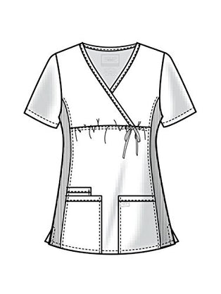 Cherokee Women's Maternity Scrub Top with 3 Pockets Mock Wrap WW685