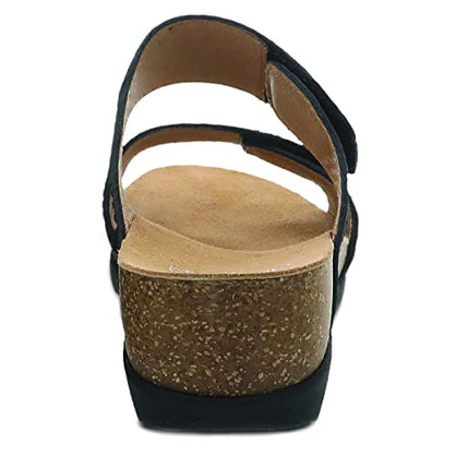 Dansko Maddy Slip-On Wedge Sandal for Women –Comfortable Wedge Shoes with Arch Support –Fully Adjustable Straps with Hook & Loop Closure–Versatile Casual to Dressy Footwear –Lightweight Rubber Outsole