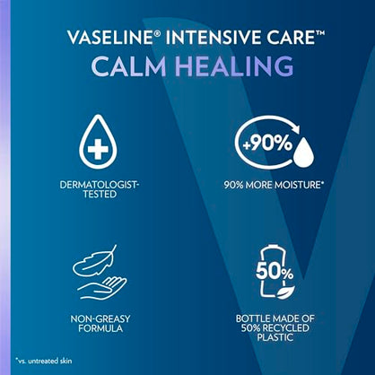 Vaseline Intensive Care Calm Healing Body Lotion for Dry Skin with Ultra-Hydrating Lipids and Lavender Extract to Heal Restore 20.3 oz