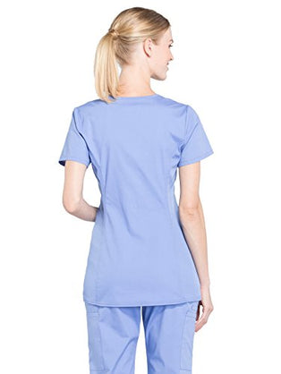 Cherokee Women's Maternity Scrub Top with 3 Pockets Mock Wrap WW685