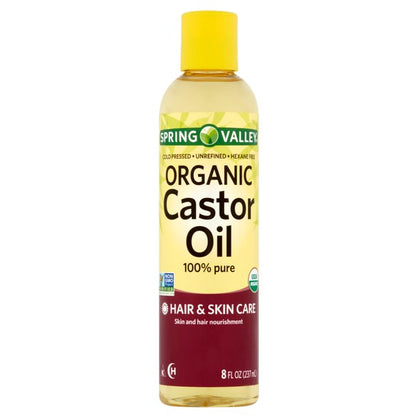 Anexa Spring Valley, Organic Castor Oil, 100% Pure, 8 FL OZ (237 mL)