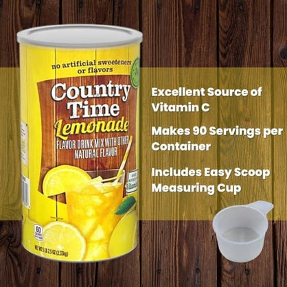Global Basics Country Time Lemonade Mix | Canisters, 165 oz TOTAL