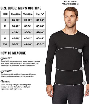 32 Degrees Men's Lightweight Baselayer V-Neck Top | Long Sleeve | Form Fitting | 4-Way Stretch | Thermal