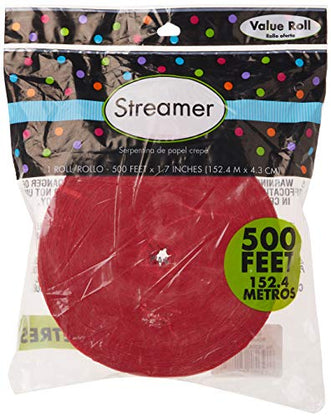 Solid Roll Streamer - 500’ | Textured Crepe Paper Great Hanging Party Decorations & Birthday, Perfect Party Streamer Backdrop, Classroom Supplies & More - 1 Roll