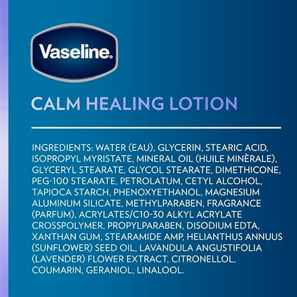 Vaseline Intensive Care Calm Healing Body Lotion for Dry Skin with Ultra-Hydrating Lipids and Lavender Extract to Heal Restore 20.3 oz