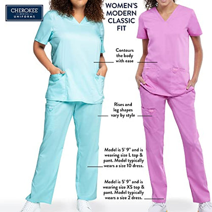 Scrubs for Women Workwear Revolution, Drawstring Cargo Pants Soft Stretch WW105
