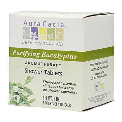 Aura Cacia Aromatherapy Shower Tablets, Reviving Peppermint, 3 ounce (Pack of 3)