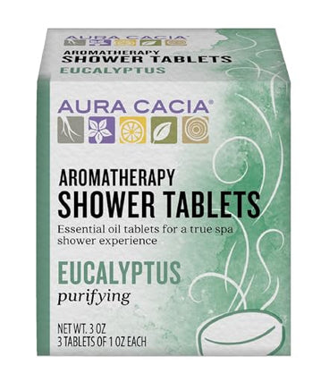 Aura Cacia Aromatherapy Shower Tablets, Reviving Peppermint, 3 ounce (Pack of 3)