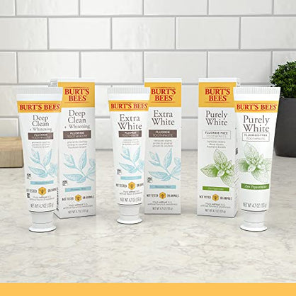 Burt's Bees Toothpaste, Natural Flavor, Zen Peppermint, 4.7oz 3 Count