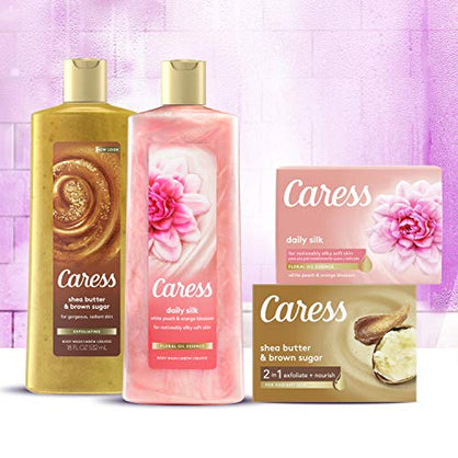 Caress Beauty Bar Soap For Silky Soft Skin Daily Silk Extract And Floral Oil Essence Of 3