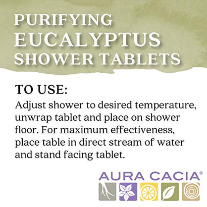 Aura Cacia Aromatherapy Shower Tablets, Reviving Peppermint, 3 ounce (Pack of 3)