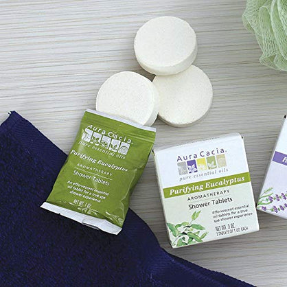 Aura Cacia Aromatherapy Shower Tablets, Reviving Peppermint, 3 ounce (Pack of 3)