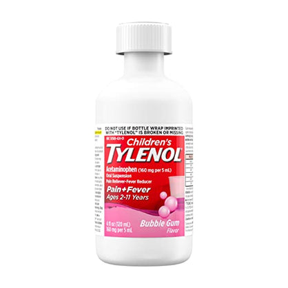 Children's Tylenol Oral Suspension Medicine with Acetaminophen, Grape, 4 fl. oz