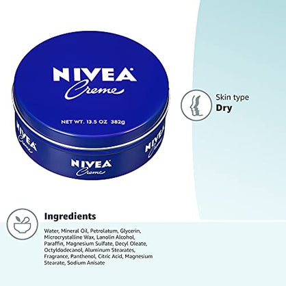 American Choice Unisex All Purpose Moisturizing Cream for Body, Face and Hand Care - Use After Washing with Hand Soap - 13.5 Oz Tin Jar