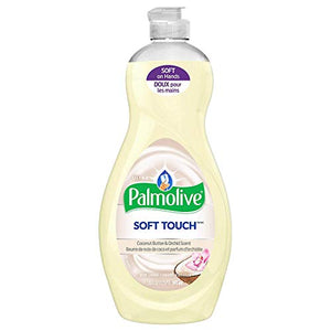 Palmolive Ultra Soft Touch Liquid Dish Soap | Soft Touch on Hands | Tough-on-Grease | Concentrated Formula | Coconut Butter & Orchid Scent - 20 Ounce Bottle (Pack of 2)