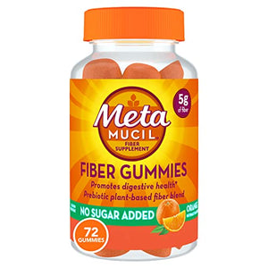 Metamucil Fiber Supplement Gummies, Sugar Free Orange Flavor, 5g Prebiotic Plant Based Fiber Blend