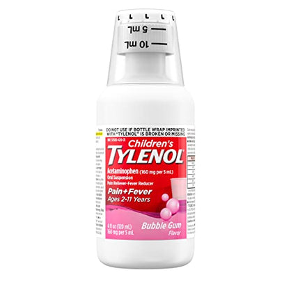Children's Tylenol Oral Suspension Medicine with Acetaminophen, Grape, 4 fl. oz